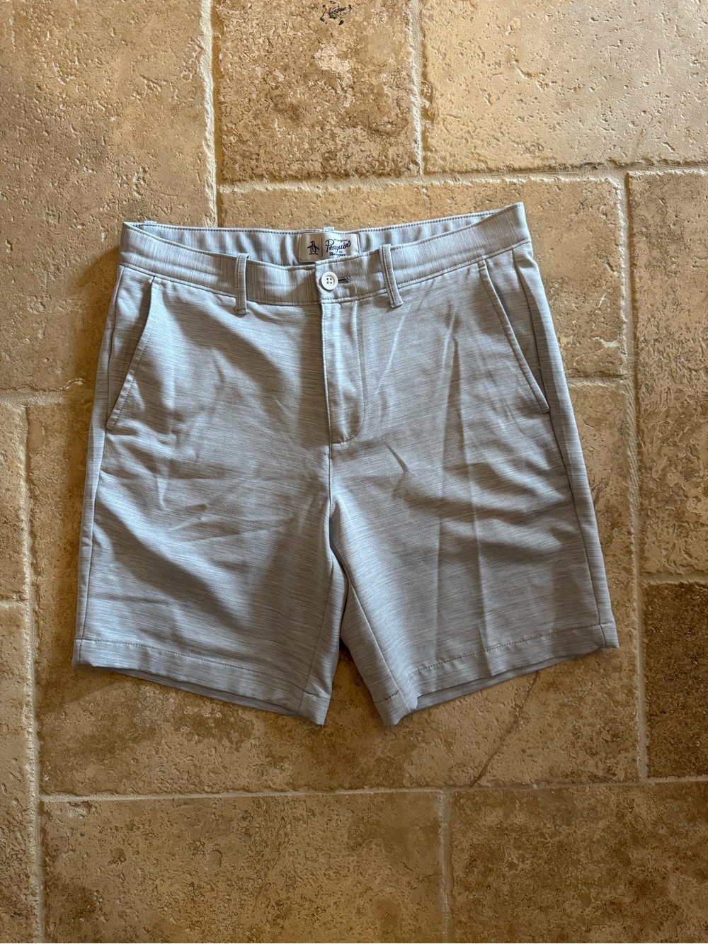 Men's Flat-Front Shorts in Light Gray